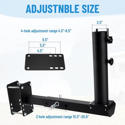 Heavy Duty RV Flag Pole Mount, Full Stainless Steel 3 in 1 Frame/Hitch/Bumper Flag Pole Holder for Trailer RV Camper, Fit for Poles Up to 2.50 Inches OD in Kuwait