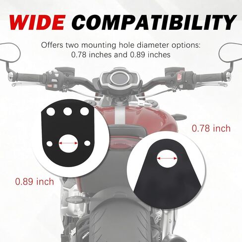 دعامة لوحة ترخيص جانبية للدراجة النارية مع ضوء لوحة ترخيص LED، حامل لوحات تراخيص الدراجات النارية شديدة التحمل للتركيب الأفقي/الرأسي، حامل لوحات الدراجات النارية العالمية in Kuwait