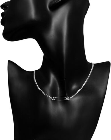 POYAMUSE Minimalist Safety Pin Pendant Necklace for Women - Silver Paperclip Chain Necklace - Unique Fashionable Collarbone Jewelry in Saudi Arabia
