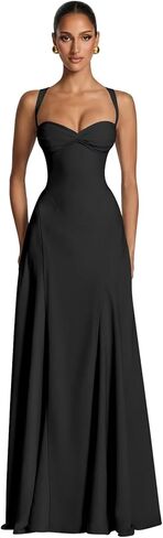 Spaghetti Strap Chiffon Bridesmaid Dresses for Women Long A Line Rucehd Sweetheart Formal Evening Dress in Saudi Arabia