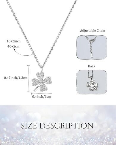 الفضة أربع أوراق البرسيم قلادة للنساء صغيرة محظوظ البرسيم مكعب زركونيا قلادة القلائد قابل للتعديل سلسلة سحر المجوهرات هدية in Kuwait