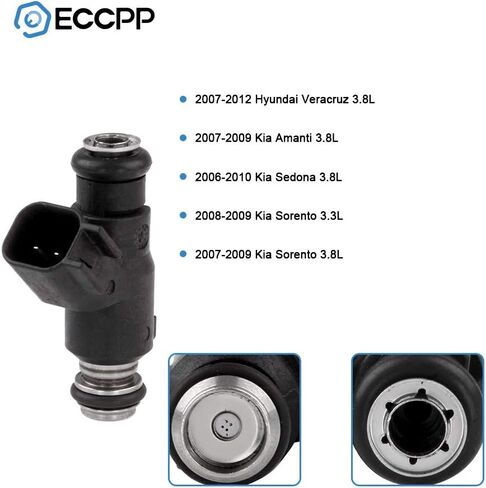 ECCPP Fuel Injectors 35310-3C000 Compatible with Hyundai Sonata 2006-2010,Santa Fe 2007-2009,Genesis 2009,Azera 2006-2011,Veracruz 2007-2012,for Kia Sorento 2007-2009, Sedona 2006-2010,3.3L 3.8L 6pcs in Saudi Arabia