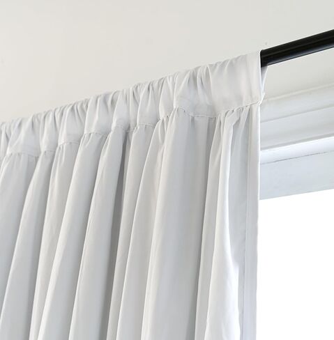 ستائر نافذة معتمة معزولة حراريًا، مقاس 132 سم عرضًا × 213 سم طولاً × لوحتين، معالجات نافذة بوهو مكشكشة مع 3 صفوف من الكشكشة، ستائر جيب قضيب ريفي لغرفة النوم (أبيض، 84 سم طولًا × 52 سم عرضًا) in Kuwait