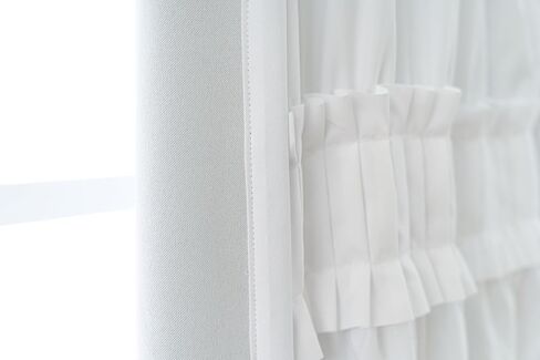 ستائر نافذة معتمة معزولة حراريًا، مقاس 132 سم عرضًا × 213 سم طولاً × لوحتين، معالجات نافذة بوهو مكشكشة مع 3 صفوف من الكشكشة، ستائر جيب قضيب ريفي لغرفة النوم (أبيض، 84 سم طولًا × 52 سم عرضًا) in Kuwait