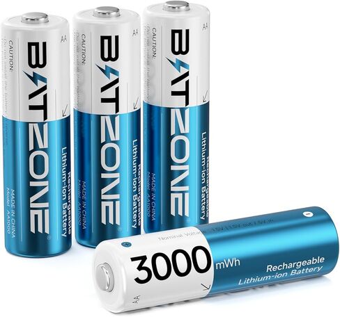 بطاريات الليثيوم AA 8 مع شاحن ، 2500MWH عالية الطاقة ، بطاريات AA قابلة لإعادة الشحن ، وبطاريات LI-ION القابلة لإعادة الشحن 1.5 فولت AA لكاميرا وميض الكاميرا in Kuwait