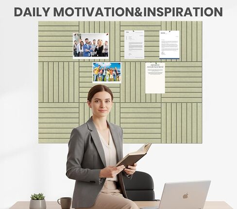 لوحة الفلين الكبيرة البديلة مقاس 48 بوصة × 36 بوصة، بلاط لوحة الإعلانات، مع 30 دبوس دفع، 60 علامة تبويب لاصقة، 12 حزمة من ألواح الجدران الشرائحية، لوحات الفلين للوحة لوحة دبوس الدفع للمكتب - سيج in Kuwait