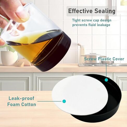 12 عبوة من الجرار البلاستيكية بأغطية سعة 8 أونصة، حاويات تخزين شفافة واسعة الفم بأغطية سوداء، برطمانات بلاستيكية شفافة مستديرة فارغة مع أغطية وملصقات لزبدة الجسم وملح الاستحمام والسلايم ومنتجات التجميل in Kuwait