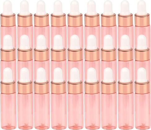 Sample Dropper Bottles, Mini Dropper Bottles with 2 Pcs Plastic Droppers for Traveling Essential Oils DIY Cosmetic Liquid Sample Perfume (Amber, 1ML) in Saudi Arabia