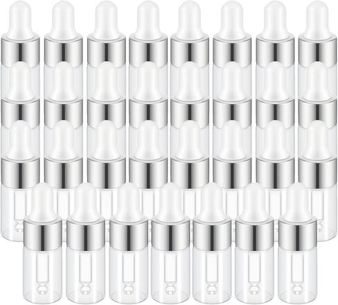 Sample Dropper Bottles, Mini Dropper Bottles with 2 Pcs Plastic Droppers for Traveling Essential Oils DIY Cosmetic Liquid Sample Perfume (Amber, 1ML) in Saudi Arabia
