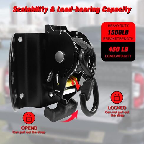 2pcs Retractable Ratchet Straps Compatible with Ford F-150 2015-2025, 10 Ft Truck Bed Mounted Ratchet Straps for Ford F-250/350/450/550 2017-2025 in Kuwait