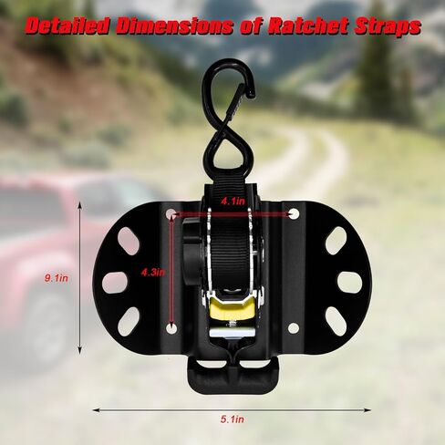 2pcs Retractable Ratchet Straps Compatible with Ford F-150 2015-2025, 10 Ft Truck Bed Mounted Ratchet Straps for Ford F-250/350/450/550 2017-2025 in Kuwait