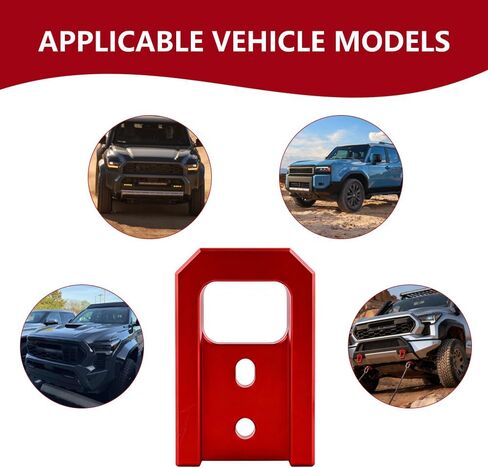 خطافات السحب متوافقة مع Toyota Tacoma 2024-2026/4Runner 2025-2026/Land Cruiser 250 2024-2025، مجموعة خطافات السحب الأمامية من الألومنيوم، أحمر in Kuwait