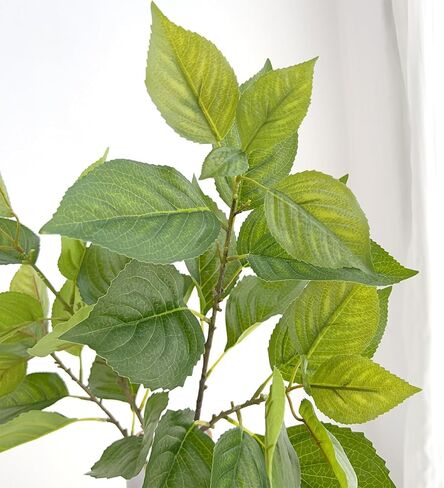 3Pcs 28.34" Artificial Hydrangea Leaves Stems Realistic Green Fake Hydrangea Leaves Stems Plants Faux Greenery Branches for Bouquet Filler Wedding Home Office Table Centerpieces Decor in Saudi Arabia