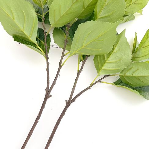 3Pcs 28.34" Artificial Hydrangea Leaves Stems Realistic Green Fake Hydrangea Leaves Stems Plants Faux Greenery Branches for Bouquet Filler Wedding Home Office Table Centerpieces Decor in Saudi Arabia