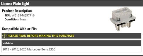 ضوء لوحة الترخيص - متوافق مع 2015-2016، 2020 مرسيدس بنز E350 in Kuwait