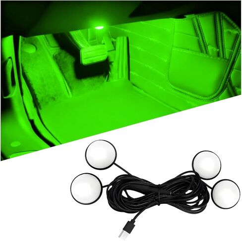 ضوء LED داخلي للسيارة مع منفذ USB، طقم مصابيح نيون محيطة 4 في 1 للسيارة، مصباح ليلي للديكور الداخلي للسيارة، عالمي لمعظم المركبات (أحمر) in Kuwait