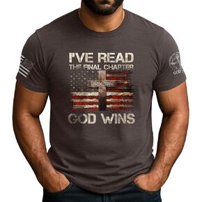 I've Read The Final Chapter God Wins Shirt, Religious Shirts, Funny Christian T-Shirts for Men, Cross Shirt 1 in Kuwait