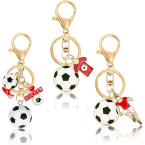 3PCS Soccer Keychain, Jersey Keychains 3D Soccer Ball Player Keychain Football Charm Key Chain for Men Women Fans Lovers in Kuwait