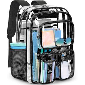 ZORFIN Clear Backpack 29L for School and Work, Large Transparent Bookbag with Reinforced Straps in Kuwait
