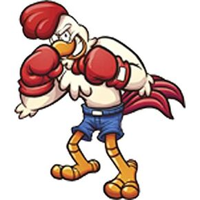 ملصق لاصق من الفينيل لحيوان الملاكمة العدواني الغاضب - ديك الدجاج (طوله 4 بوصات) in Kuwait