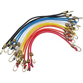 12 قطعة من حبال بنجي صغيرة مقاس 25.4 سم مع خطافات للتخييم في الهواء الطلق وخيام الأقمشة والدراجات ورفوف سقف الأمتعة وأشرطة تأمين البضائع أحمر وأسود وأزرق وأصفر وأبيض وبرتقالي in Kuwait