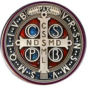 Saint Benedict Medal Brooch Pin Religious St Benedict Jesus Cross Pin Badge Catholic Amulet of Strength Protection Peace Prayer Jewelry in Saudi Arabia