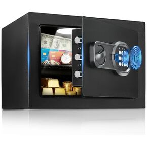 صندوق الأمان GTPLAYER بحجم 0.44 قدم مكعب لغرفة النوم الجامعية مع لوحة مفاتيح إلكترونية وبصمة الإصبع، ورف، ومجموعة تثبيت على الحائط، وخزنة منزلية مخفية للأموال والمجوهرات وجواز السفر in Kuwait