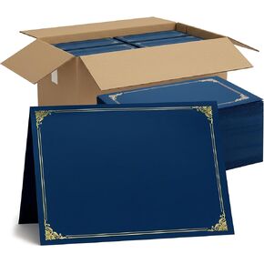 120 Pcs Certificate Holders Bulk, Navy Blue Diploma Covers Gold Foil Border, Document Covers for Letter Size 8.5x11 Award Certificates, Cardstock, Document Papers, Graduation in Kuwait