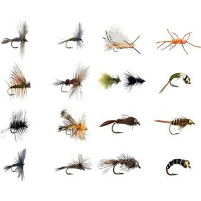 Feeder Creek Fly Fishing Flies - Set of Dry, Wet, and Streamer Flies for Trout and Bass with Fly Box and Fishing Instruction in Kuwait
