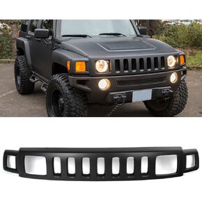 Front Grille Compatible with 2006-2010 Hummer H3 Front Bumper Hood Grille Face Bar Shell Insert Assembly Matte Black Replace for 15834196 HU1200100 in Kuwait