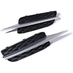 Car Front Lower Insert Engine Protect Frame Bumper Grill Fog Light Grilles Cover w/Silver Trim Compatible with BMW X5 E70 2007-2010 Pre-facelift 51117159593, 51117159594 in Kuwait