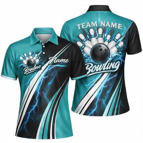 قميص بولو بولينج مخصص، قميص بولينج شخصي ثلاثي الأبعاد للفريق، قمصان بولينج مخصصة مع اسم الفريق، تصميم بولينج للتدخين in Kuwait