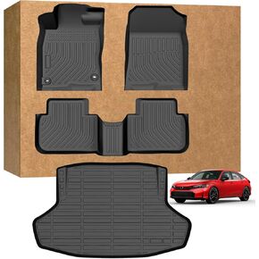 Floor Mats for Honda Civic Sedan 2022-2026 (Not for Hatchback or Hybrid), Heavy Duty TPE Waterproof Non-Slip All Weather Protection Custom, Floor Mats & Cargo Liner in Kuwait