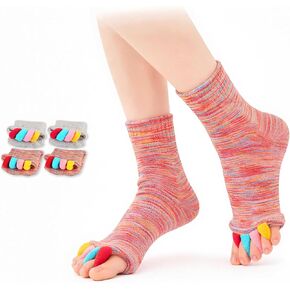 Toe Separator Socks for Yoga Women Men, Bunion Corrector Spacers Socks for Pain Relief & Circulation Improvement in Kuwait