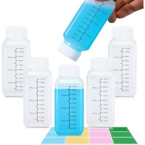 Premium Plastic Bottles with Lids -6 Pack 4oz Small Travel Containers, Leak-Proof Squeeze Bottles for Liquid, Pill, Water Storage, Clear Empty Containers with Caps in Kuwait