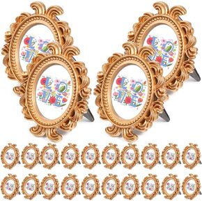 24 قطعة 2 × 3 بوصة إطار صورة صغير من الراتنج مع حامل لعرض جدار الطاولة، إطار صورة صغير من الراتنج العتيق الباروكي لحفلات الزفاف وأعياد الميلاد وديكور المنزل الفيكتوري in Kuwait