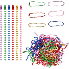 60 Pcs Ball Bead Chain, 4.72 Inch Dog Tag Chain, Stainless Steel Ball Chain Keychain and Connector Clasp, Mulit Color Ball Bead Chain Bulk for Jewelry Making Key Rings Crafts DIY Hanging Decoration in Kuwait