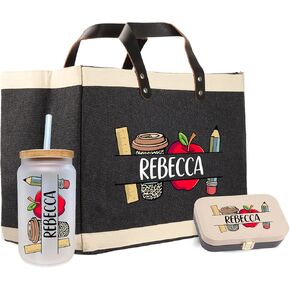 VANESSA ROSELLA Personalized Teacher Cotton Canvas Jute Bag Gift for School Life Burlap Custom Appreciation Gift in Kuwait