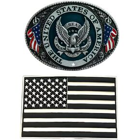 Native American Flag Belt Buckles, 2 Pieces, 2 Styles, Eagle Design in Kuwait