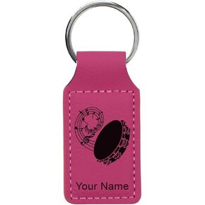 LaserGram Rectangle Keychain, Tambourine, Personalized Engraving Included in Kuwait