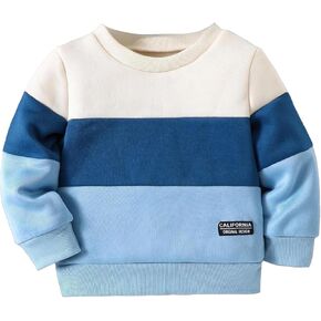 طفل رضيع الفتيان Crewneck البلوز البلوز كم طويل قمم تي شيرت كتلة اللون ملابس كاجوال للأطفال 6M-3Y in Kuwait