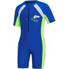 بدلة سباحة DivingBirds Kids Rash Guard، بدلة سباحة قطعة واحدة بأكمام قصيرة مع سحاب للحماية من الشمس للأولاد والبنات in Kuwait