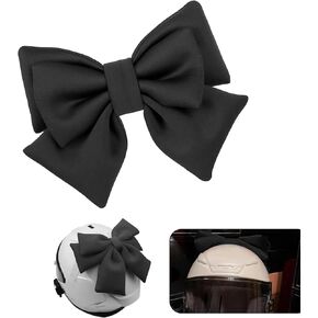 Large Bow Helmet Decorations, Suction Cup Fabric Bow Helmet Accessories, Universal for Ski Bike Motorcycle Gear (Black) in Kuwait