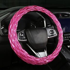 New Glossy Car Steering Wheel Cover for Women,15 Inch Steering Wheel Protection Decoration Accessories for Car SUV (Blue) in Kuwait