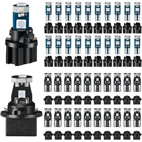 40 قطعة T10 T5 مصابيح LED للسيارة مع مقبس ملتوي، 3030-3SMD مصباح مؤشر قياس لوحة لوحة قيادة السيارة فائق السطوع، ضوء باب بخريطة القبة التلقائية، ملاءمة عالمية (أبيض) in Kuwait