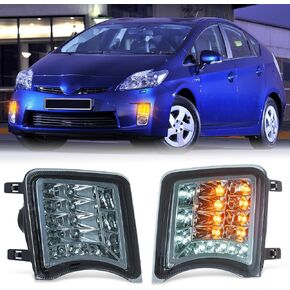 Turn Signal Lights Fits for 2009-2011 Prius(3rd Gen, XW30) 2-in-1 White DRL & Amber Turn Signal, DOT & SAE, Plug and Play, 2 Pack(Smoked Lens) LED Corner Lights in Kuwait