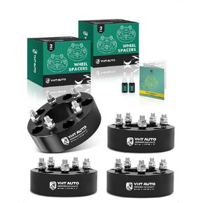 YHTAUTO 5x5.5 to 5x4.75 Wheel Adapters 1 Inch Compatible with Dodge Ford Jeep, Tire Adapters w/ 1/2"-20 & 12.9 Grade Studs, 87.1mm Center Bore 5 Lug 2PCS Black in Kuwait