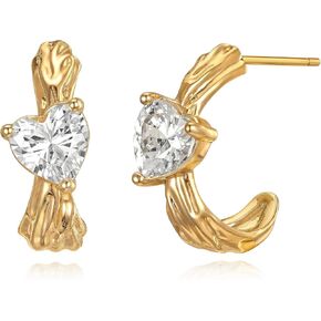 FETTERO أقراط دائرية ذهبية للنساء، مطلية بالذهب عيار 14 قيراط مفتوحة على شكل حرف C أقراط ذهبية مكتنزة خفيفة الوزن، أقراط ذهبية مضادة للحساسية للنساء هدايا مجوهرات ثقب الأذن in Kuwait