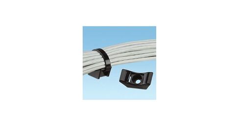 Panduit TMEH-S25-C0 Extra Heavy Cable Tie Mount, 1/4 Screw, Weather Resistant, Nylon, Black (Pack of 100) in Saudi Arabia