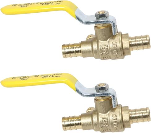 2 Pieces XFITTING 1/2'' Pex Ball Valve with Drain, Full Port Yellow Handle in Kuwait